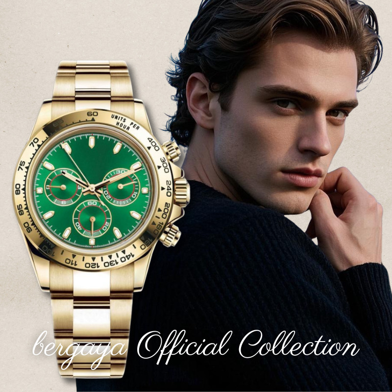 【100% ASLI】 Rolex Daytona Jam Tangan Pria Cosmograph40mm 18ct Gold Waterproof 904L Oystersteel Brace