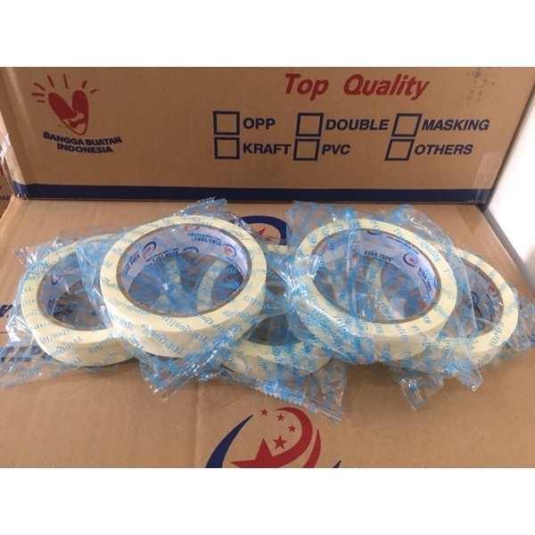 

Lakban Kertas 12MM Dan 24MM | Masking Tape | Isolasi Seloptip Kertas 1Pcs