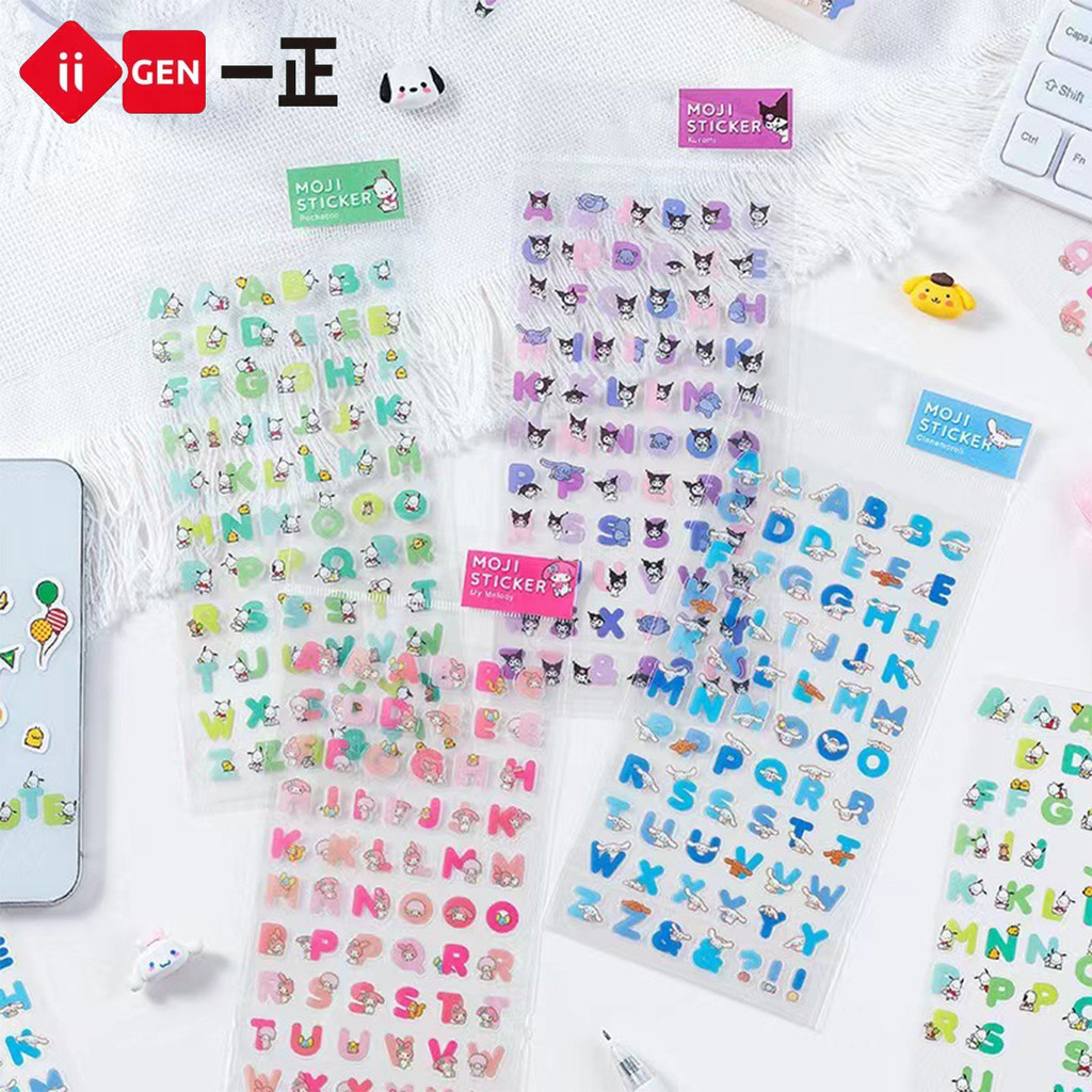 

1Pcs Sanrio Series Stickers Book Cute Cartoon Kawaii Anime Stickers for Laptop Water Bottle Envelopes Girls Birthday Supplies