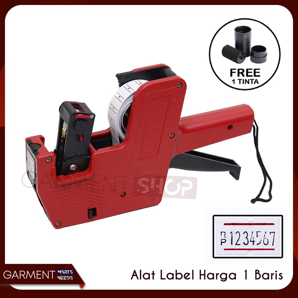 

RAIDESAFA_SHOP Alat Label Harga Stiker Price Labeller Penempel Harga Barang Plastik Snack 1 2 Baris