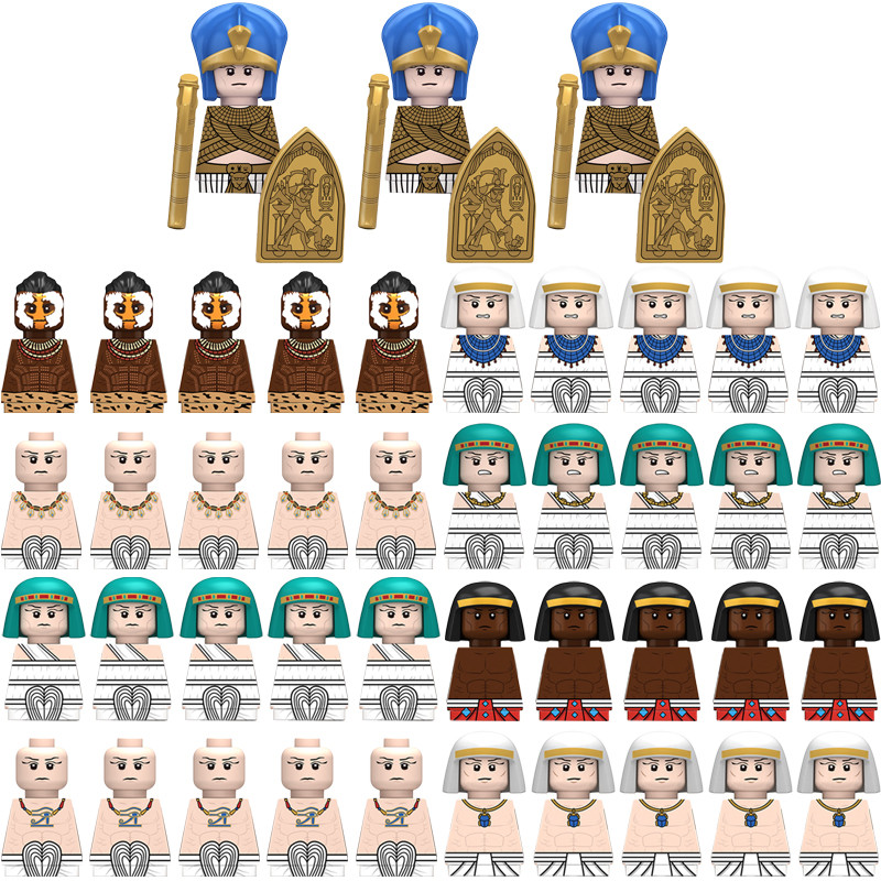 Ancient Egypt Military Figures Soldiers Building Blocks Pharaoh Infantry Guard Nubia Tribal Dynasty 