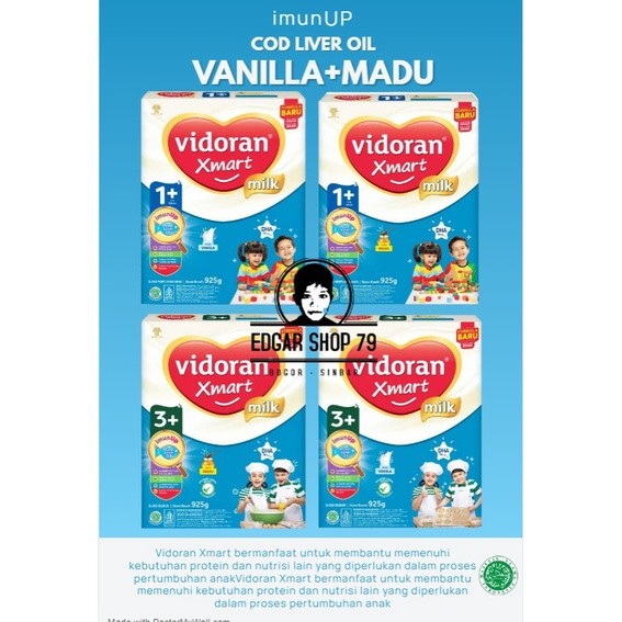 Promo Vidoran Xmart 1 3 5 Vanila Madu 700GR 925GR Susu Formula Pertumbuhan Bayi Dan Anak