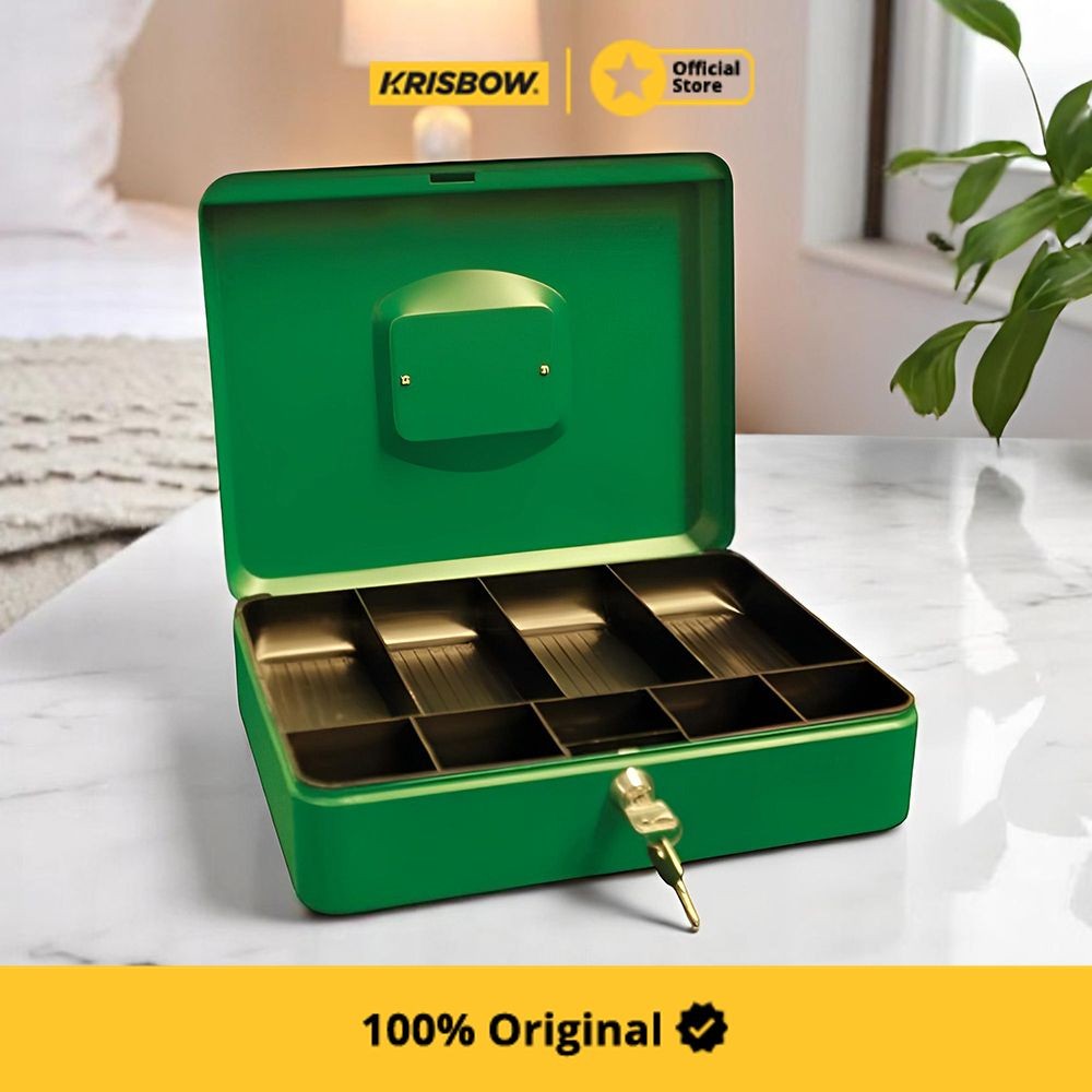 Krisbow Cash Box 30x24x9 cm - Hijau