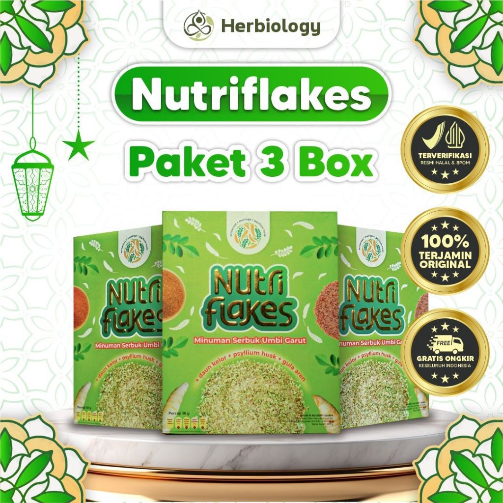 

Paket 3 Box Nutriflakes : Menu Sarapan Sehat untuk Meredakan Asam Lambung Isi 280 Gram herbilogy_