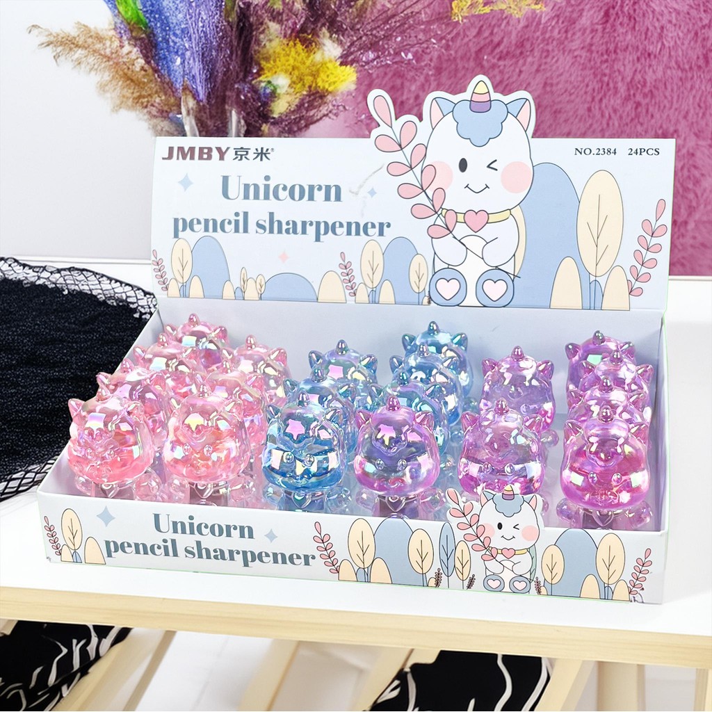 

Pengserut Unicorn Hologram Transparan 1 Lubang / Rautan Akrilik Sharpener Pensil / Sharpener Pencil Acrylic Clear
