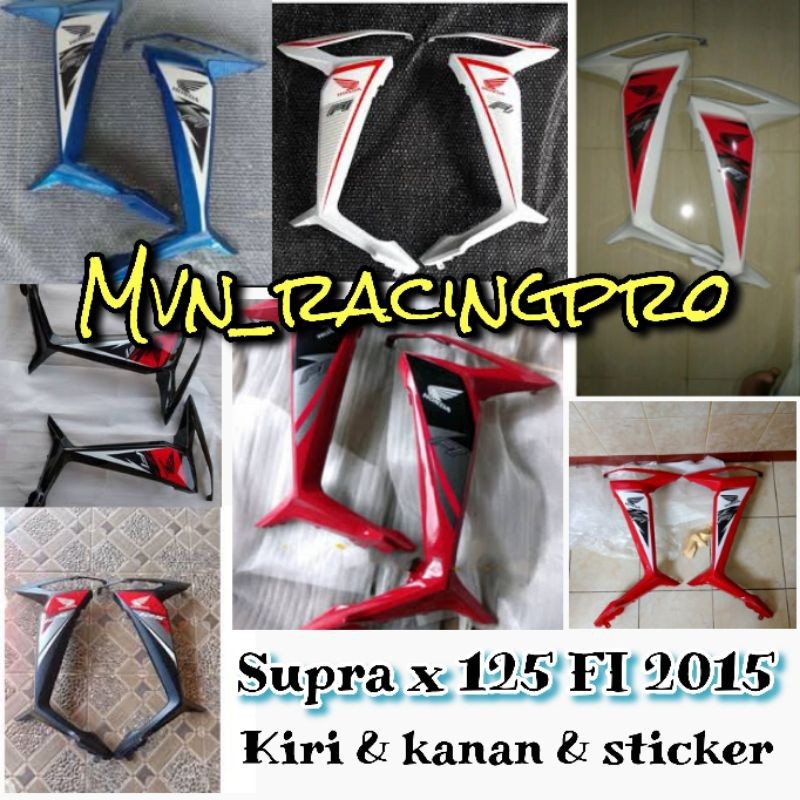 Cover sayap tebeng box samping sayapan luar HONDA SUPRA X 125 NEW FI INJECSI 2015 2016 plus sticker 