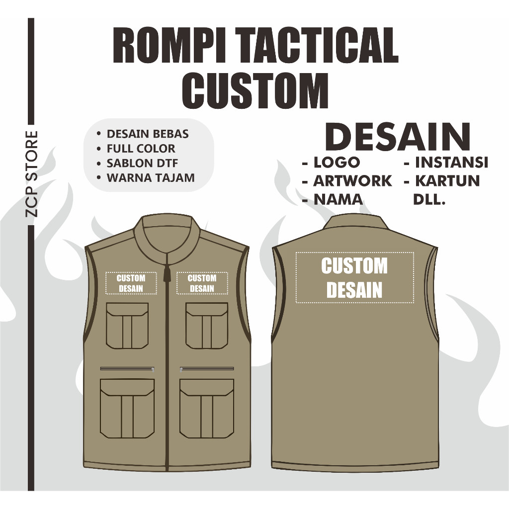 ROMPI TACTICAL CUSTOM SABLON I ROMPI LAPANGAN CUSTOM I ROMPI OUTDOOR