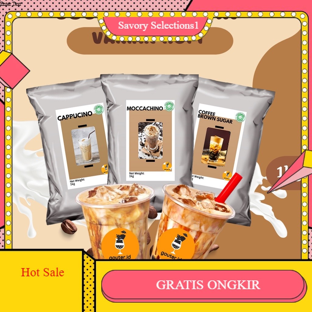 

【SAVORY】DISKON!! BUBUK MINUMAN RASA KOPI 1KG / SERBUK MINUMAN ANEKA RASA / POWDER MINUMAN / MINUMAN KEKINIAN BOBA