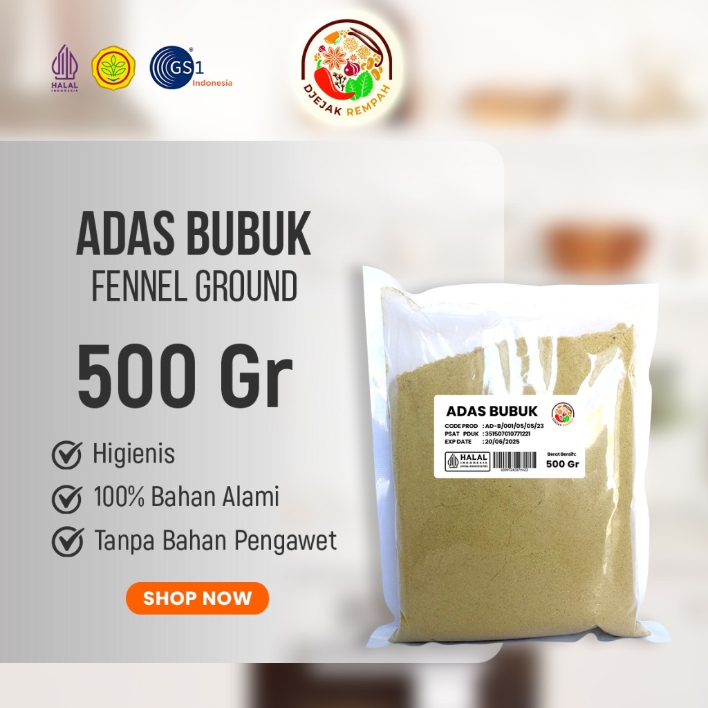 

Adas Bubuk/ Fannel Powder (Kemasan 100 Gr - 1 Kg Gr)