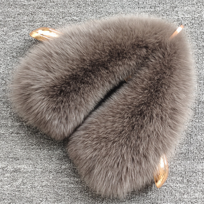 Real Fox Fur Collar For Woman Winter Warm Genuine Fur Scarf  Real Fur Scarf Jacket Coat Decor Collar