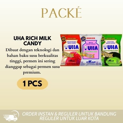 

UHA Candy 42g / UHA Candy Rich Milk 51g / UHA Candy Strawberry Milk / UHA Maccha Milk / Permen UHA