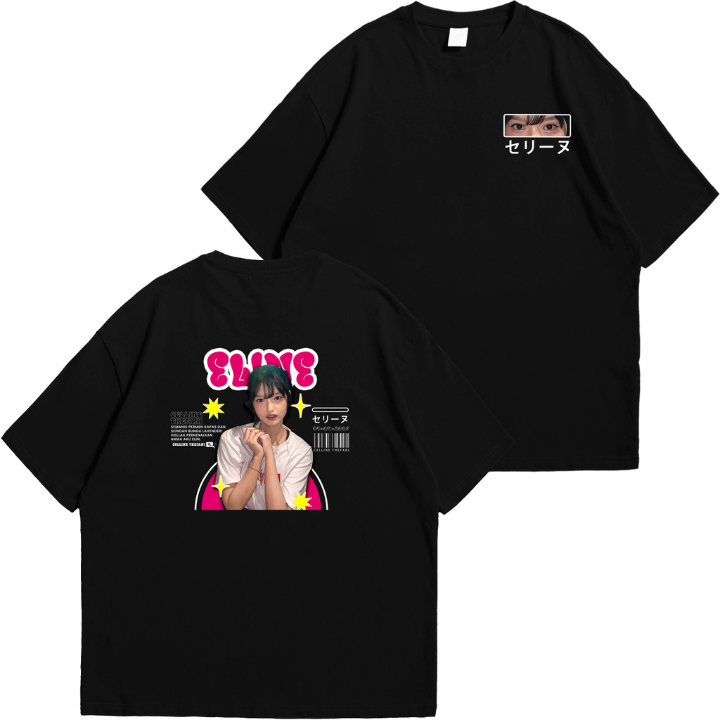 KAOS IDOLAKU - Kaos JKT48 CELINE THEFANI (ELIN) Versi Cute | Desain DTF untuk Pria & Wanita Tc Cotto