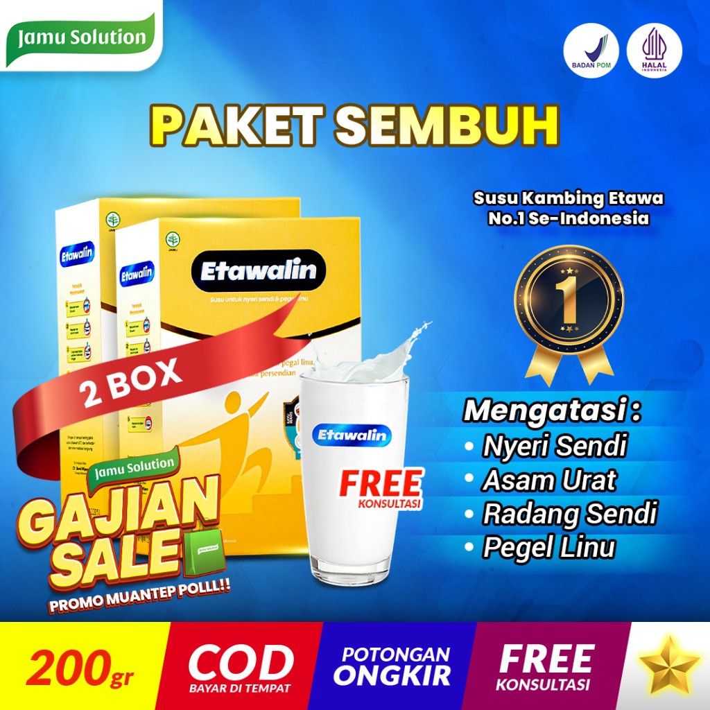 

Susu Kambing ETAWALIN Herbal Jamu Alami Paket Sembuh 2 Box Obat Saraf Kejepit