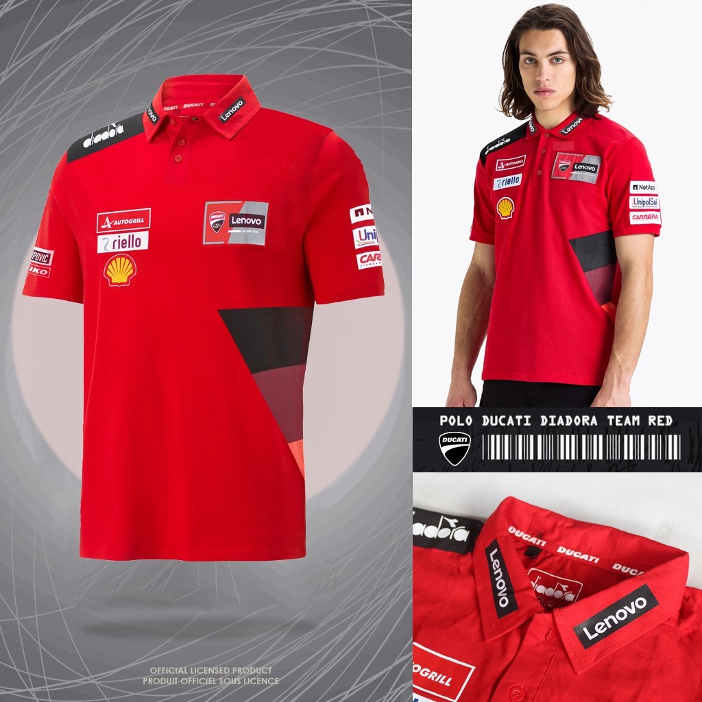 BAJU POLO VINTAGE DUCATI MERAH / POLO PREMIUM DUCATI DIADORA TEAM RED / POLO SHIRT DUCATI DIADORA TE