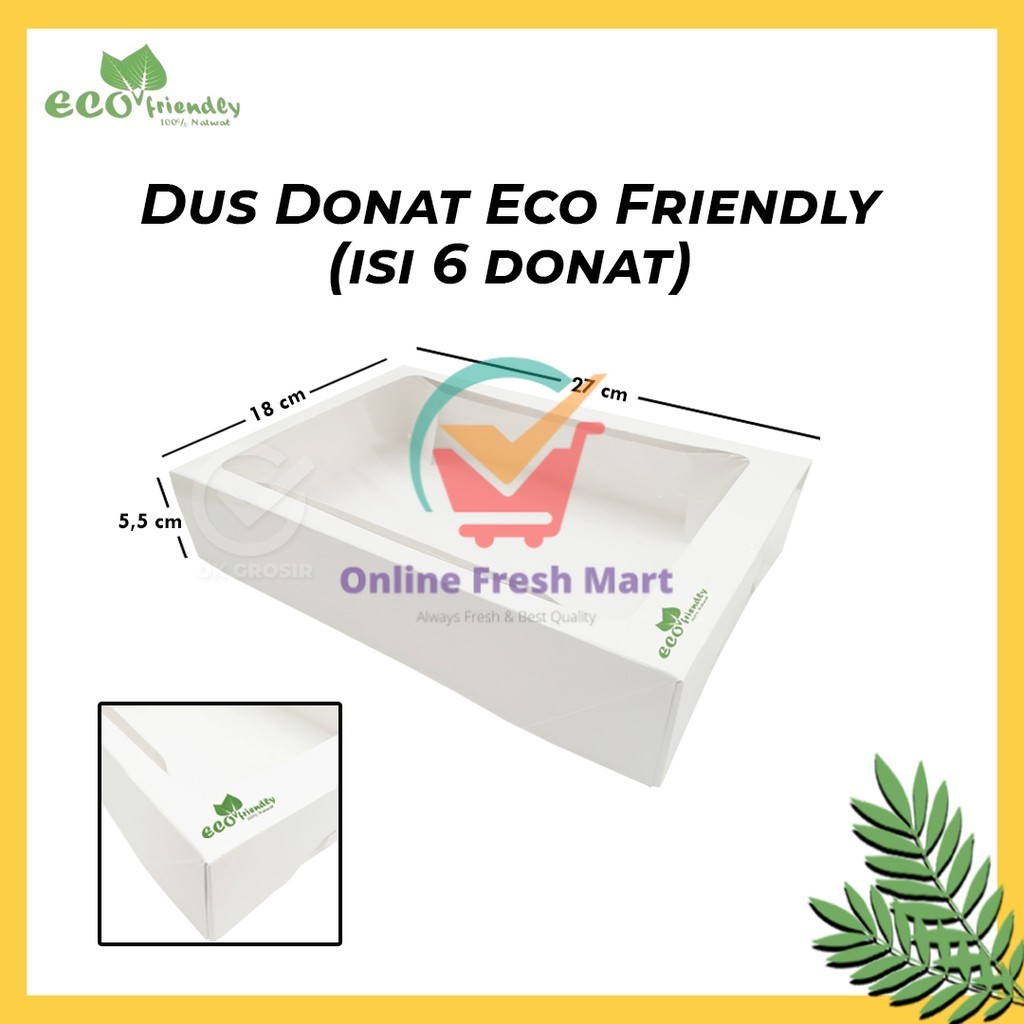 

Dus Donat Eco Friendly (isi 6 donat) Per 1 Pcs - Online Fresh Mart Denpasar