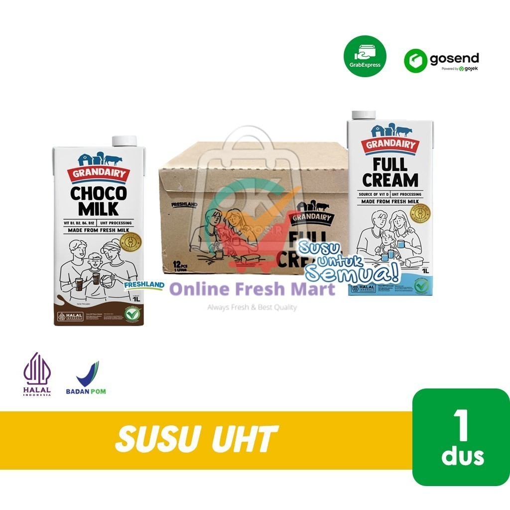 

Susu UHT Full Cream / Coklat Grandairy Lebih Creamy 1 Karton (KHUSUS INSTANT) - Online Fresh Mart Denpasar