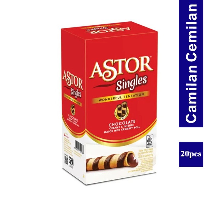 

Astor Wafer Stick Coklat Singles Wafer Roll isi 20 pcs x 15 gr