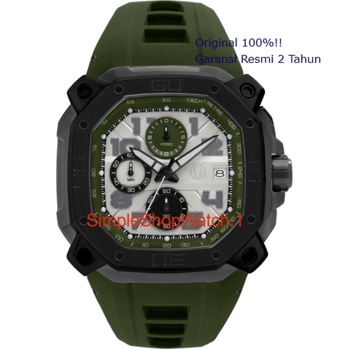 Original 100% Jam Tangan CHRIST VERRA Pria  CV 63033G-36 L-GUN/GRN Garansi Resmi 2 Tahun