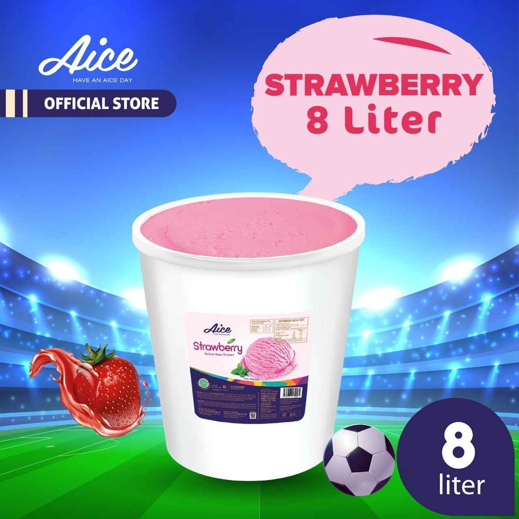 

AICE STRAWBERRY BUCKET 8 L - ES KRIM RASA VANILLA