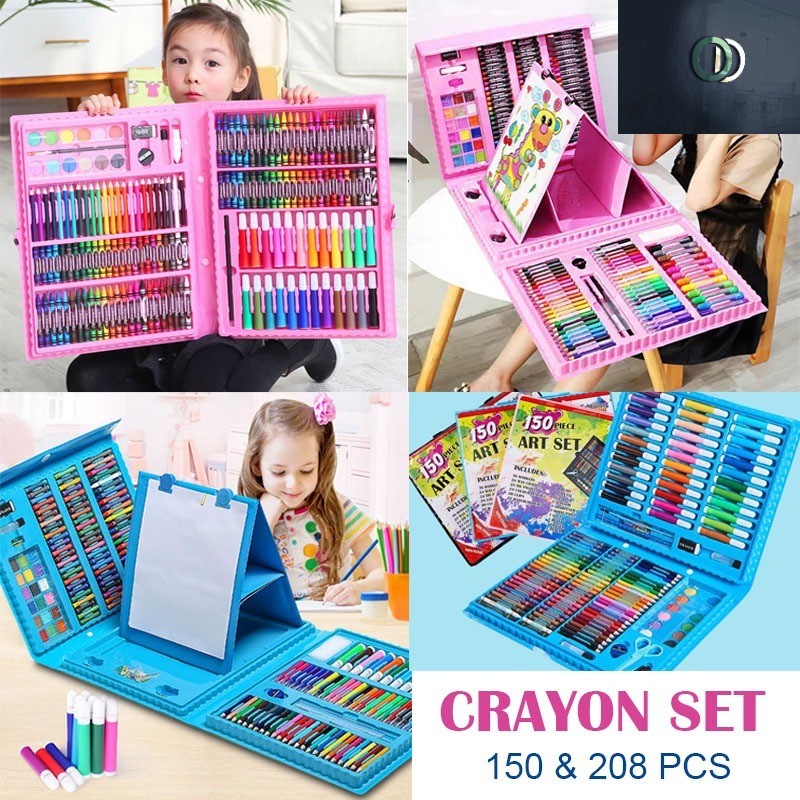 

HOT SALE!! / Crayon Set Anak Pensil Warna 150pc 208pc Set Krayon Spidol Gambar Mewarnai Anak