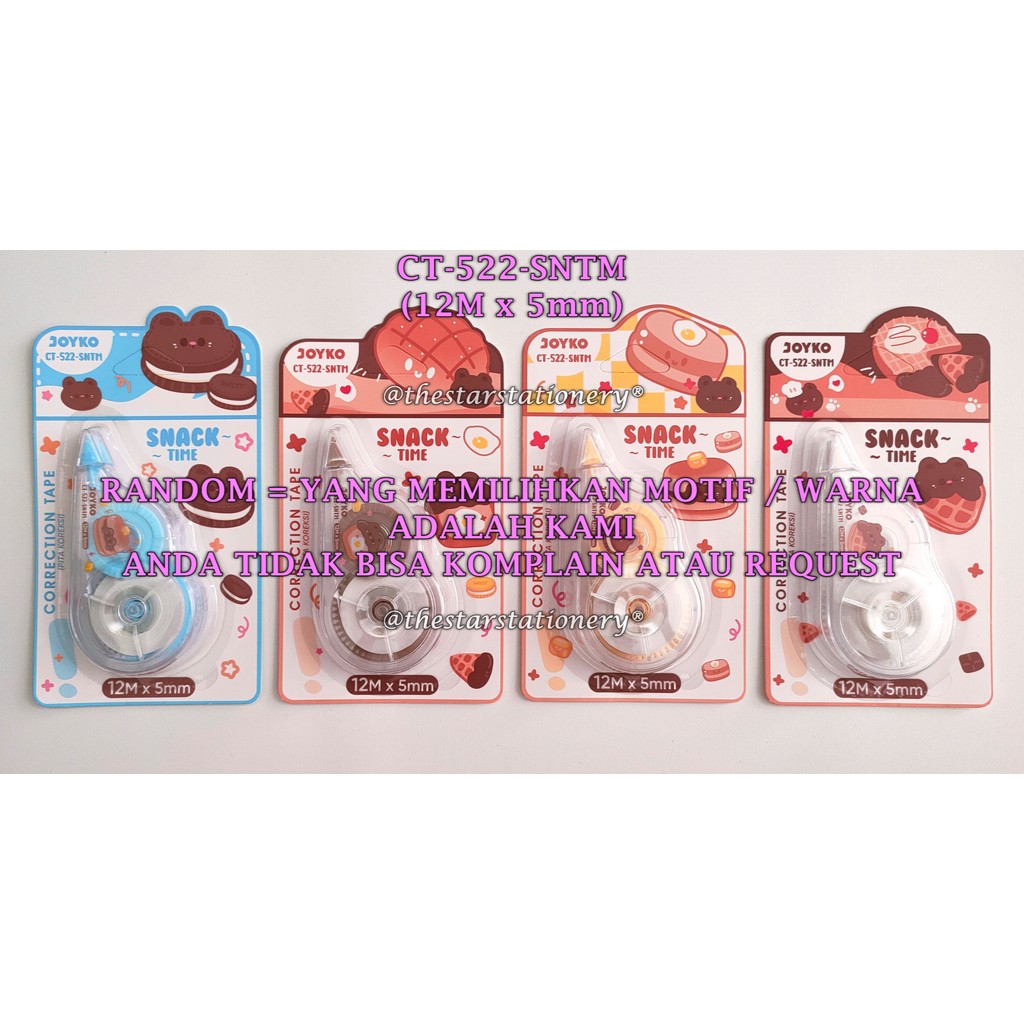 

(1 Biji) GROSIR Correction Tape Joyko CT-522-SNTM (12 M x 5 mm) / Pita Koreksi Joyko CT-522