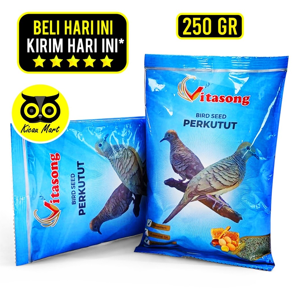 KICAU MART
 Vitasong Bird Seed Perkutut 250gr Pakan Biji Bijian Milet Campur Mix Seed Biji Kenari Go
