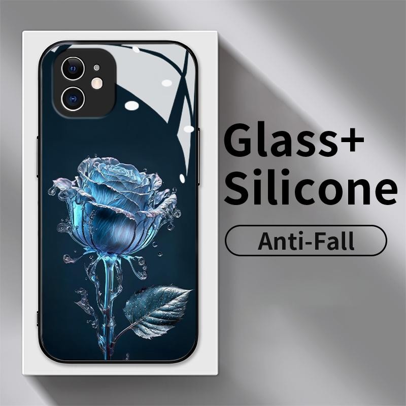 Hard Case For Samsung Note 10 Plus Note 9 Note 10 4G 5G Kaca Kaca Slikon Belakang Bunga Kristal Mawa