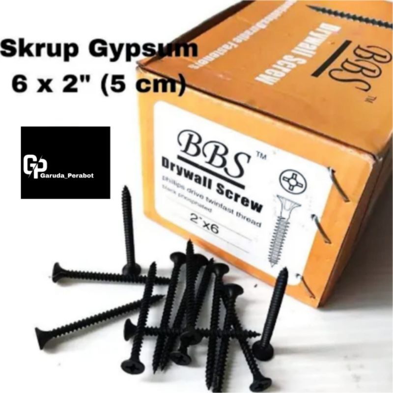 1 Dus Sekrup Gypsum 5 Cm 6 Cm / Skrup Baut Tajam Kuat / Skrup Hitam Paten