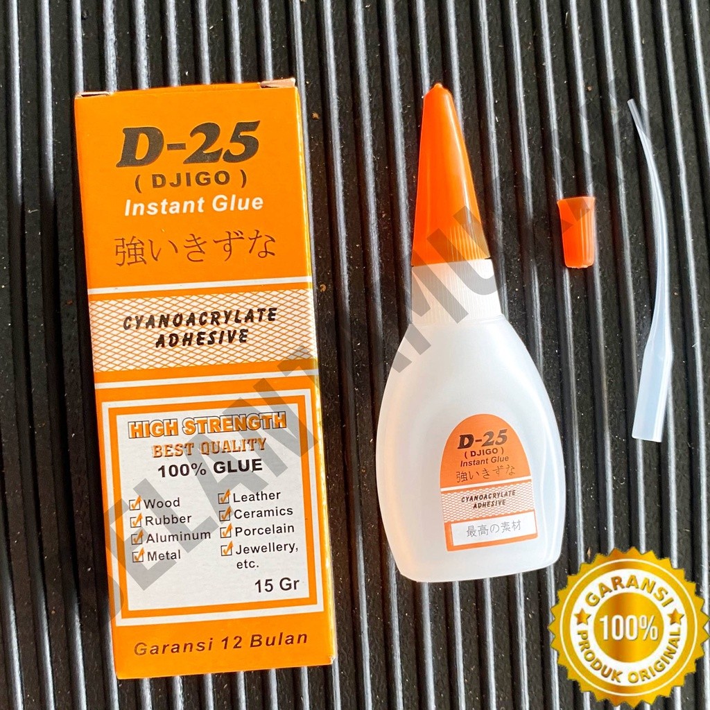 

Lem Korea / Instant Glue D-25 DJIGO / Lem Serbaguna Cyanoacrylate Adhesive Kuat Tahan Lama 15gr