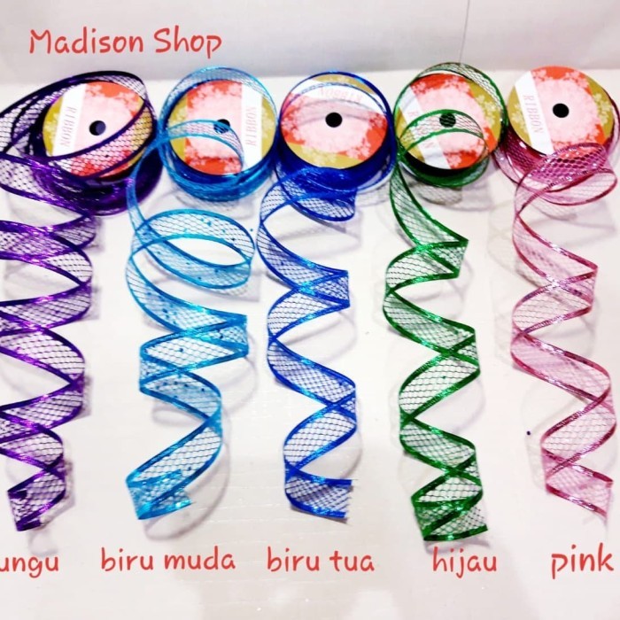 GROSIR Pita Natal Kawat 3yard Dekorasi Natal Pita Natal Merah Gold Hijau Pink Biru Ungu Pita Natal P