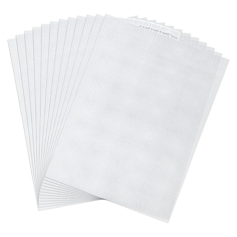 

12Pcs 14 Count Plastic Mesh Canvas Sheets, 11X8.2 Inch White Needlepoint Craft Canvas Plastic Grid Sheet