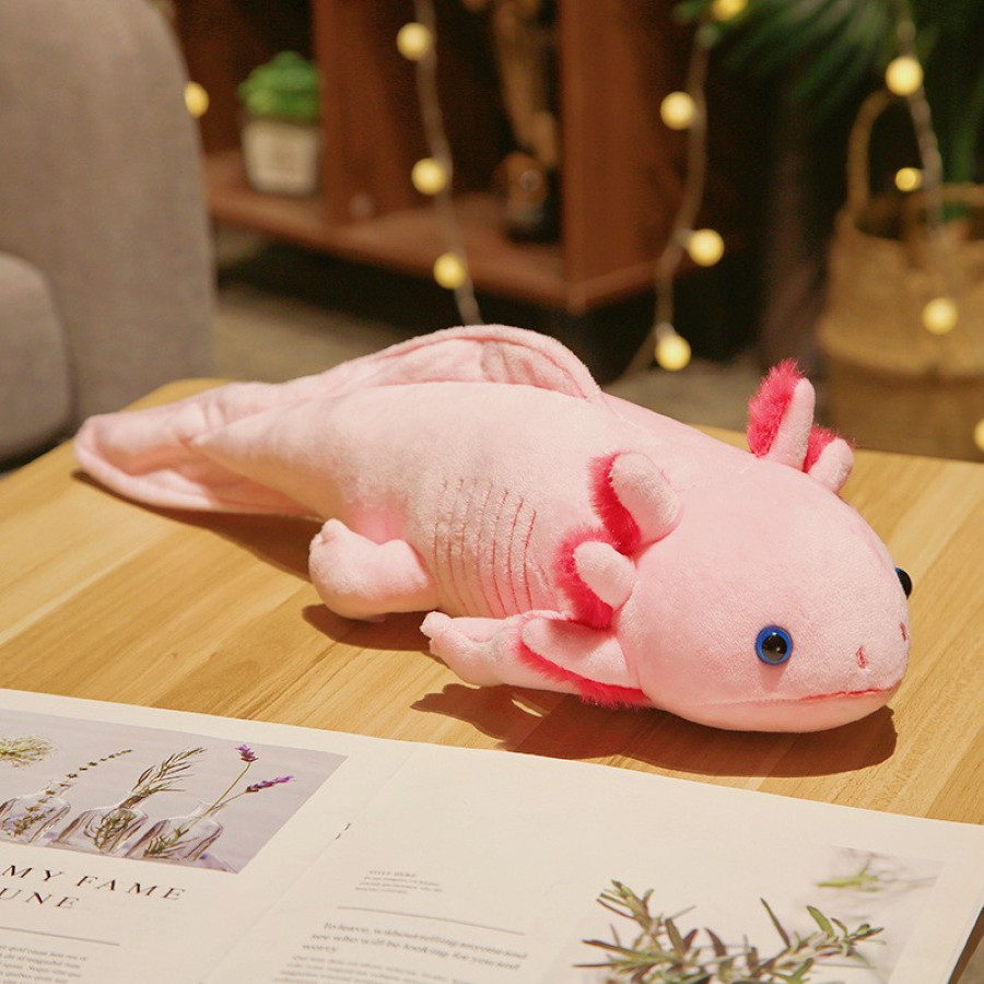 45cm Kawaii Colorful Newt Plush Toy Stuffed Cute Axolotl Salamander Fuzzy Plush Fish Appeasing Long 