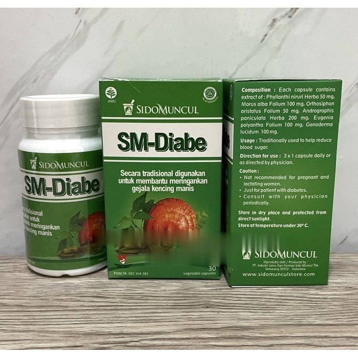 SIDOMUNCUL SM-DIABE 30KAPSUL / TEH CELUP INSULIN / INSULQU 60'S / INSULIN KAPSUL 60'S / JIANG TANG L