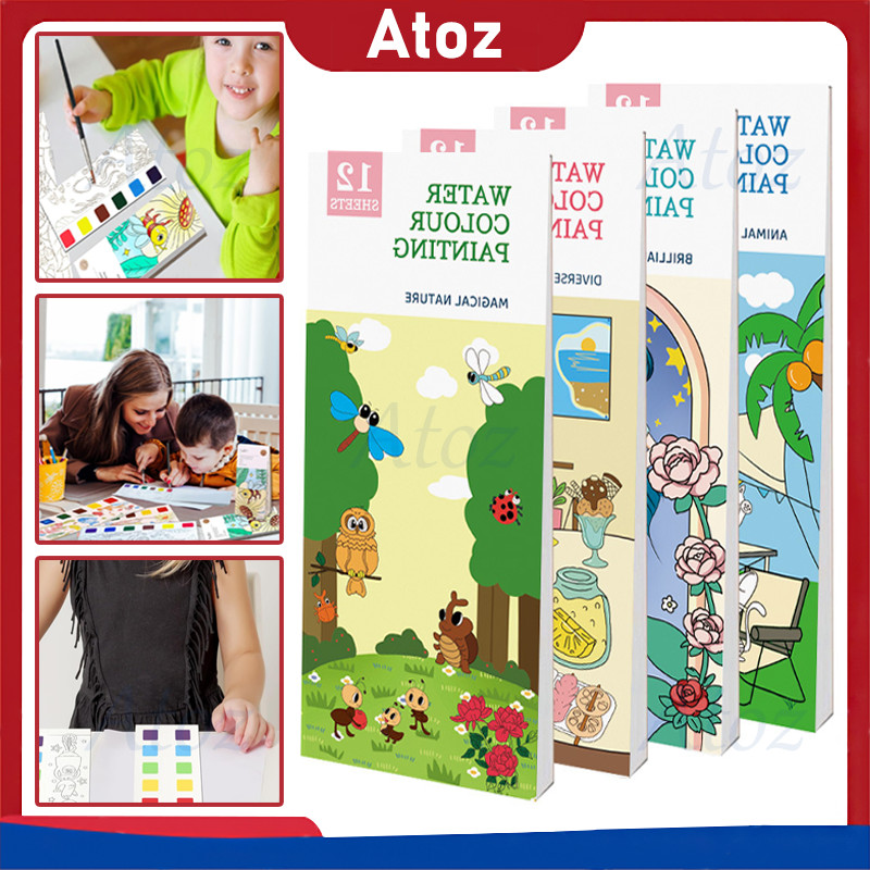 

buku gambar anak cat air/buku mewarnai cat air/buku gambar anak lukisan air