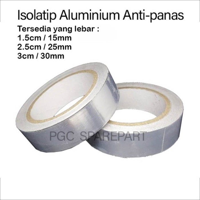 

PSG99 Isolatip Silver / Lakban Aluminium Tape Anti Panas 1.5cm 2.5cm 3cm - L1.5cm X 25 mtr