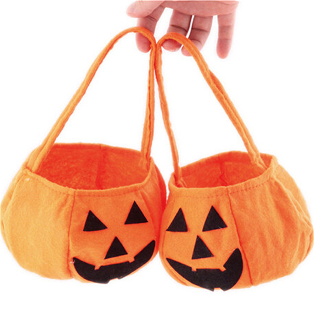 

1-5PCS Halloween Pumpkin Bag Portable Prop 3D Non Woven Fabric Bag Candy Bag Halloween Product Light Pumpkin Snack Bag