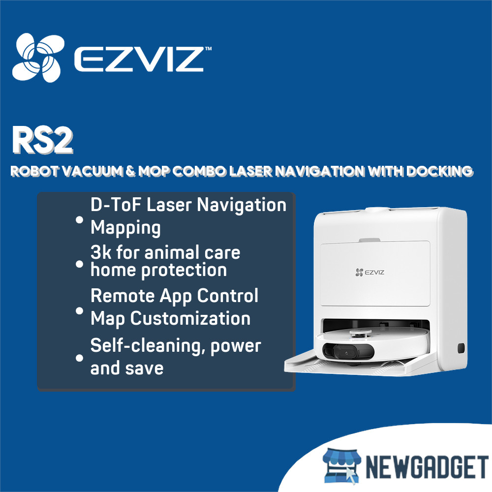 EZVIZ RS2 ROBOT VACUUM & MOP COMBO LASER NAVIGATION WITH DOCKING