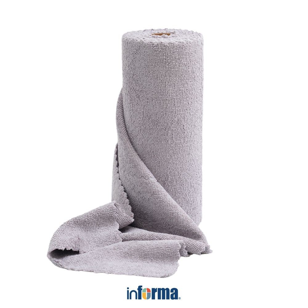Informa Kain Lap Dapur Roll Terry Tearline 30 Lembar - Abu-Abu Kain Serbet Pembersih Serbaguna Topo 