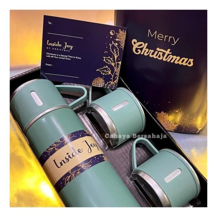 

Hampers Natal Christmas Kado Tumbler Termos Murah Unik Parsel Gift Set - Hijau