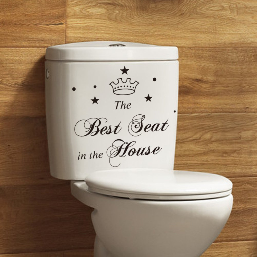 

Creative The Best Seat In The House Bathroom Toilet Stickers Removable Waterproof Wall Sticker For Tile Wall Art D895