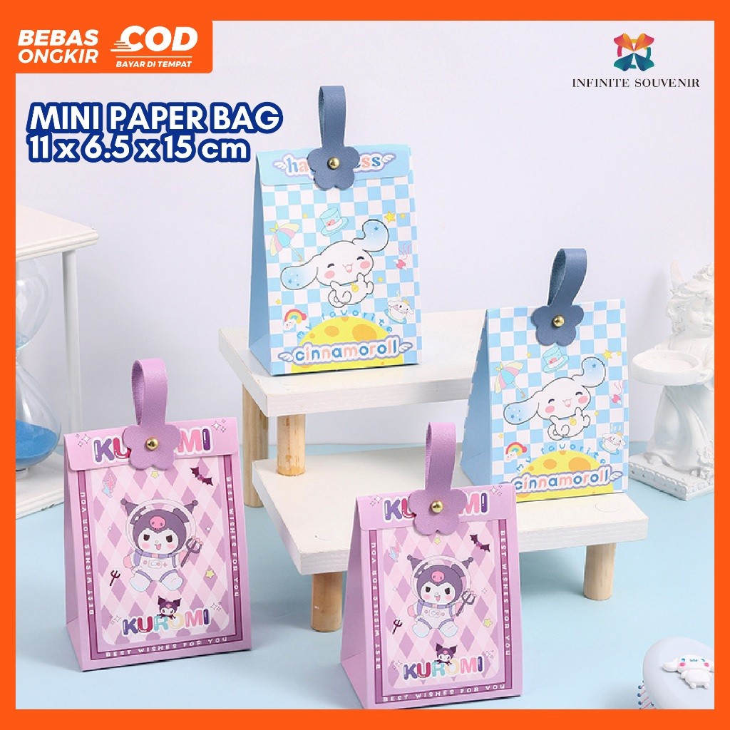 

Mini Paper Bag Sanrio / Goodie Bag / Kotak Hadiah 11 x 6.5 x 15 cm / Tas Ulang Tahun Anak