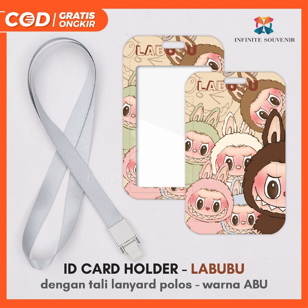 

(N008) NAME TAG KARAKTER LABUBU DENGAN TALI GANTUNGAN JEPIT LEBAR 1.5CM / CARD HOLDER / NAME TAG ID CARD / ID CARD KARAKTER