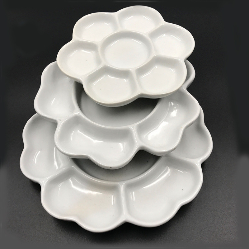 

Jingdezhen Ceramic Palette Plum Blossom Pigment Gouache Watercolor Painting and Calligraphy Art Supplies