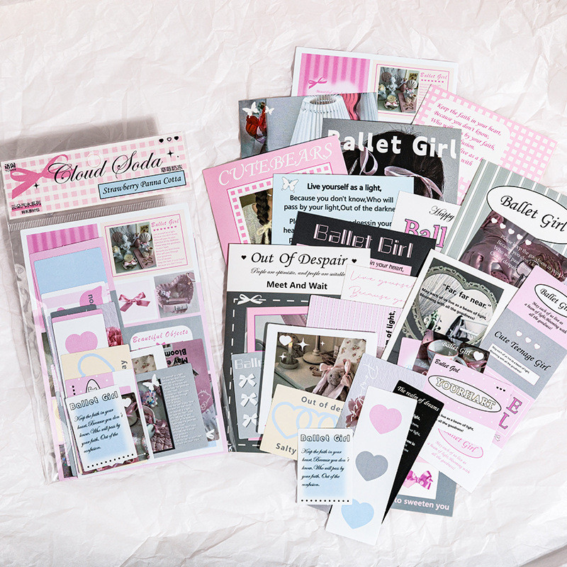 

31pcs/lot Memo Pads Material Paper cloud soda Junk Journal Scrapbooking Cards Retro Background Decoration Paper