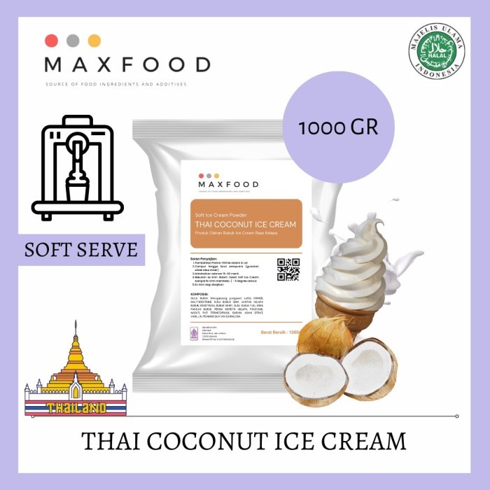 

1 KG THAI COCONUT SOFT SERVE ICE CREAM / ES KRIM RASA KELAPA