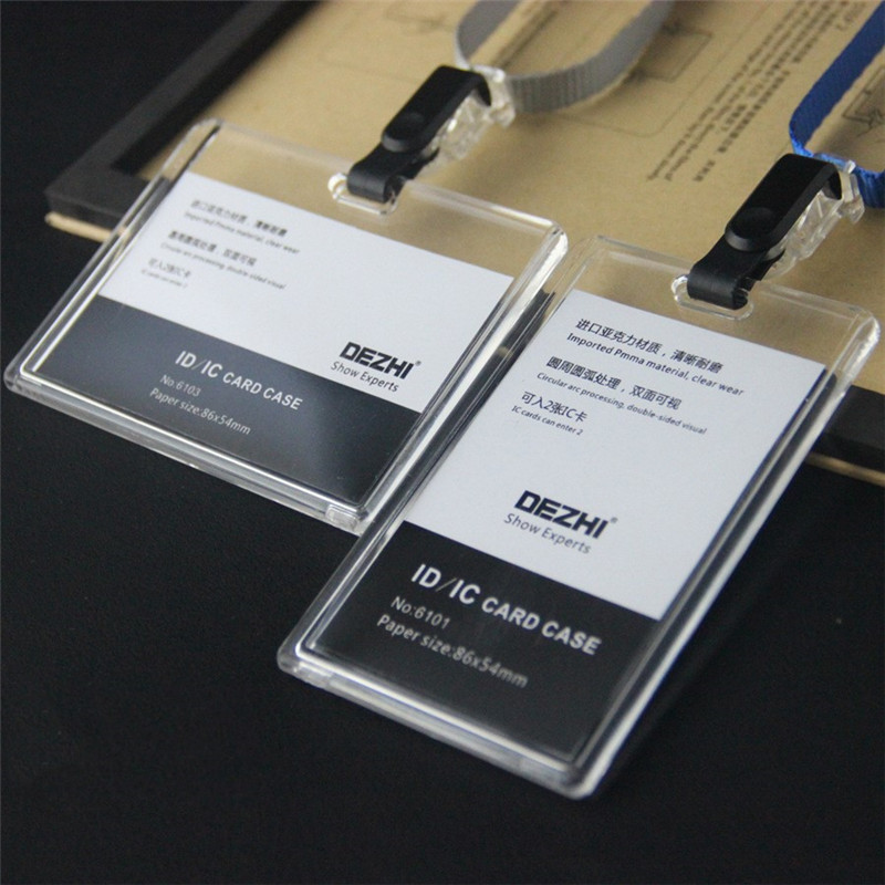 

ID Card Holder Keychain Desk Accessories Photocard Holder Business Card Holder Stationery Organizer Clip Holder Office Supplies