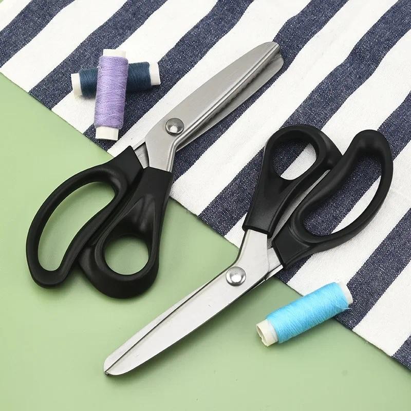

Stainless Steel Triangle Wave Scissors Lock Edge No Need Sewing Handicrafts Scissors For Cutting Fabric And Tailoring