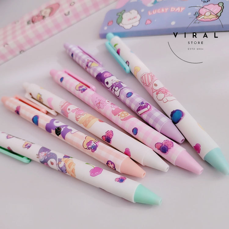 

THE VIRAL STORE Pulpen Pena Bolpen Mekanik Cetek Motif Sanrio Premium Melody Kuromi Cinnamoroll Lucu Unik Imut Termurah Grosir Cod