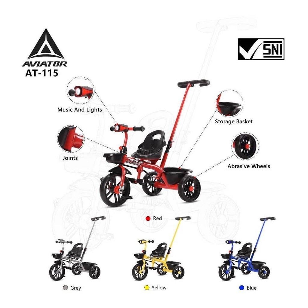 SEPEDA ANAK RODA TIGA AVIATOR TRICYCLE AT-115