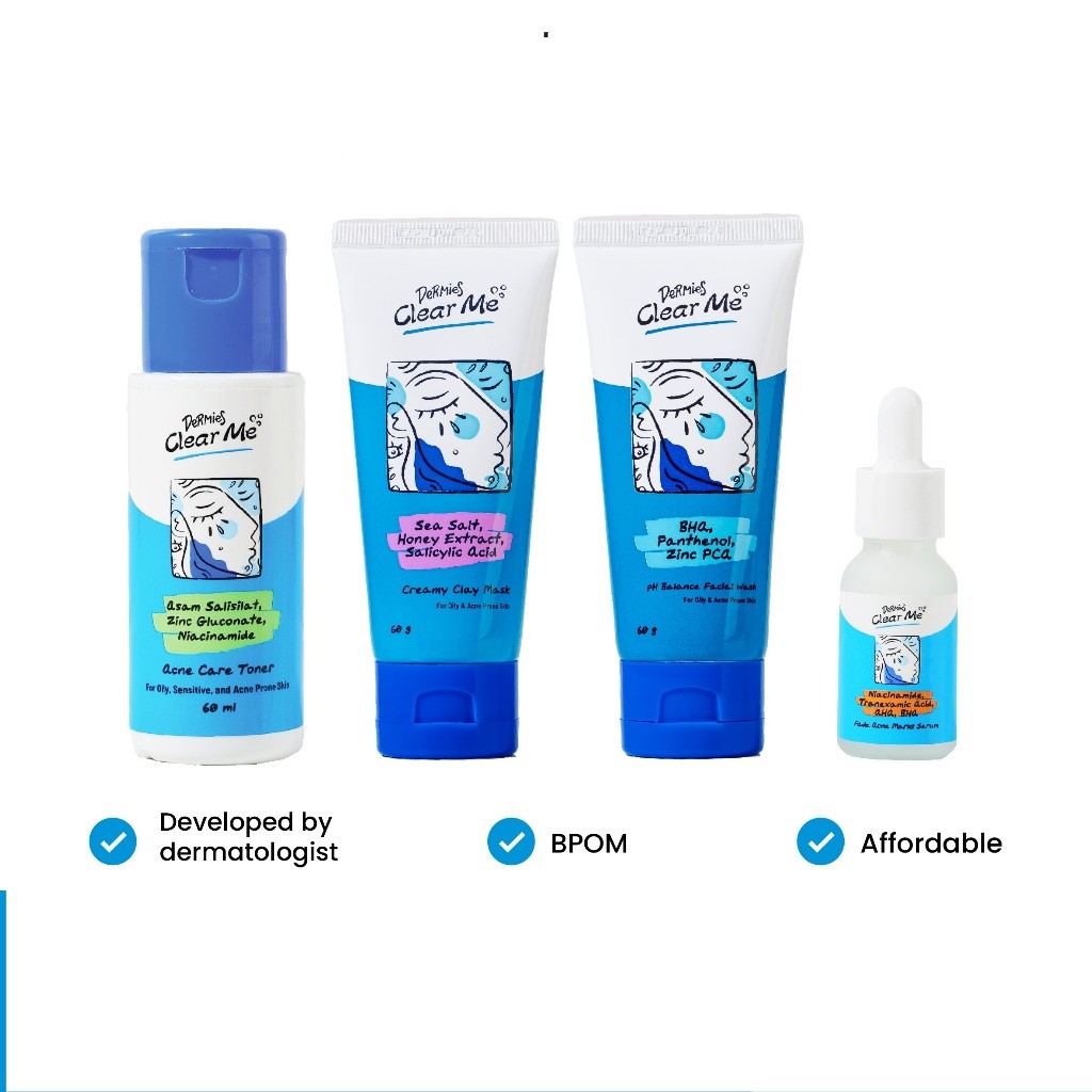 [COD] DERMIES - ERHA Dermies Clear Me | Facial Wash | Acne Gel | Body MIst | Face Acne Marks